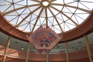 Looking up in the ASU Law School rotunda - I think that's Calleros' office door on the right