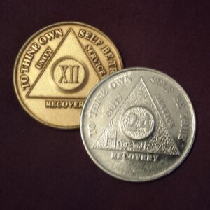 I carry two chips in my wallet - my most recent birthday chip and my 24 hour "desire" chip. They remind me how far I've come but also that I have to take it one day at  time.